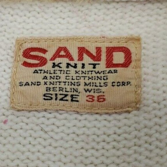 VINTAGE LETTERMAN Cardigan mid 1950s Sand Knit size 36 - Picture 8 of 8